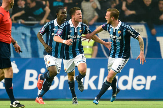 Djurgårdens Kerim Mrabti jublar