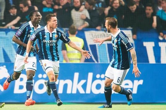 Djurgårdens Kerim Mrabti jublar