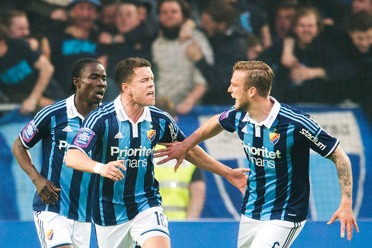 Djurgårdens Kerim Mrabti jublar