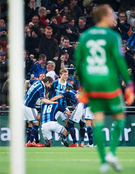 Djurgårdens spelare jublar