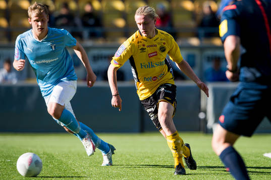 Elfsborgs Viktor Götesson och Malmö FFs Erik Andersson