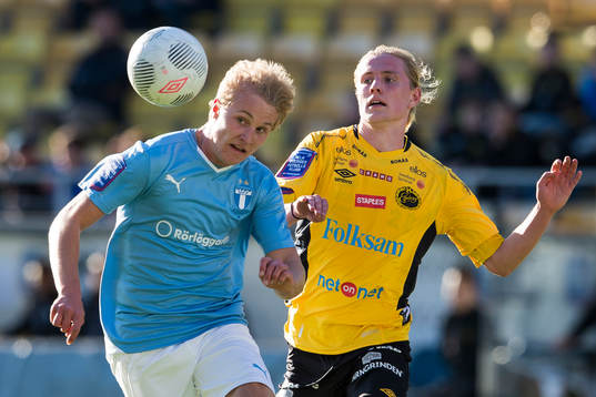 Malmö FFs Franz Brorsson och Elfsborgs Viktor Götesson