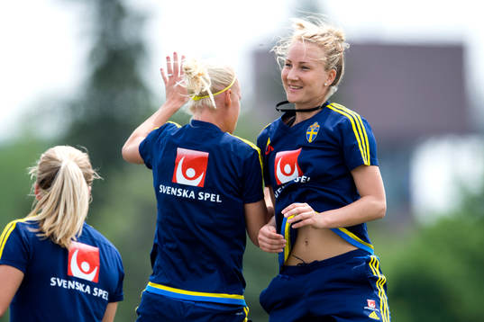 Bläddra bland fler bilder av Fotboll, Dam, VM, Sverige, Träning