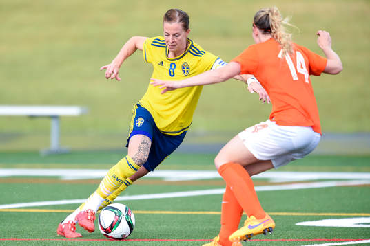 Sveriges Lotta Schelin och Nederländernas Anouk Hoogendijk
