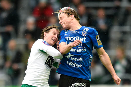 Hammarbys Oliver Silverholt och Halmstads Snorre Krogsgård