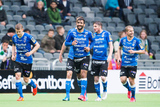 Halmstads spelare jublar