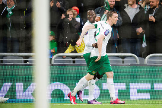 Hammarbys Amadaiya Rennie jublar