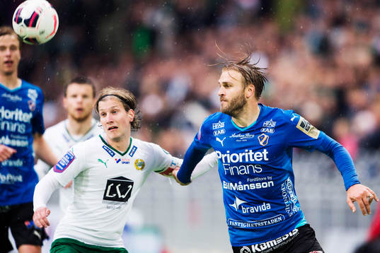 Hammarbys Oliver Silverholt och Halmstads Jesper Westerberg