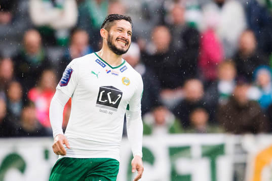 Hammarbys Pablo Pinones-Arce reagerar