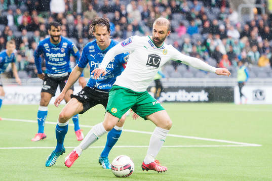 Halmstads Fredrik Liverstam och Hammarbys Kennedy