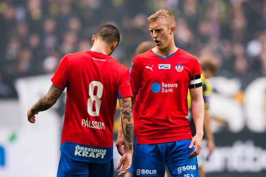 Helsingborgs Victor Palsson och Peter Larsson