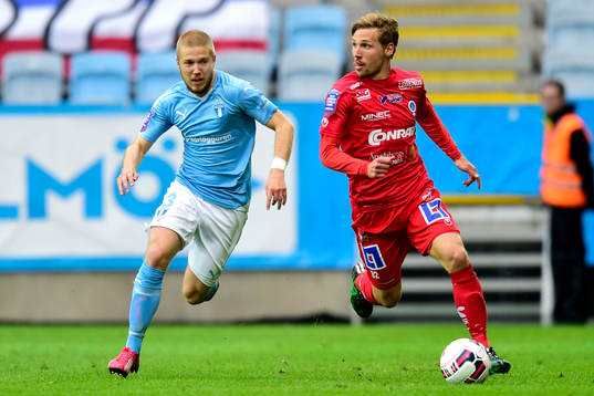 Malmö FFs Anton Tinnerholm och Åtvidabergs Martin