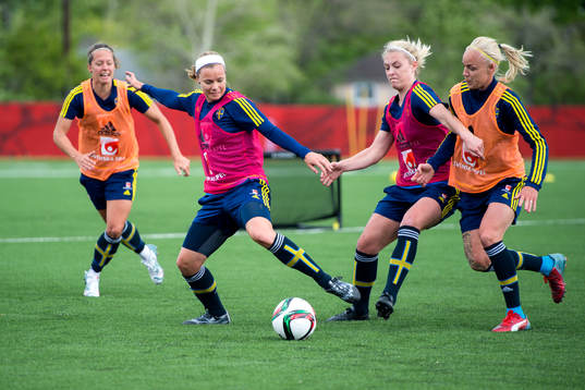 Sveriges Lina Nilsson, Sara Thunebro, Mimmi Löwenius och