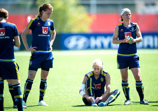 Sveriges Lotta Schelin, Sofia Jakobsson och Sara Thunebro