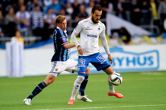 Djurgårdens Emil Bergström och Norrköpings Emir Kujovic