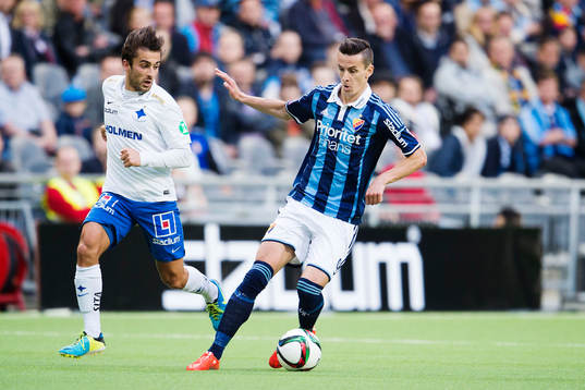 Norrköpings Nikola Tkalcic och Djurgårdens Haris Radetinac