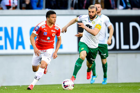 Kalmars Ismael Silva Lima och Hammarbys Kennedy Bakircioglu