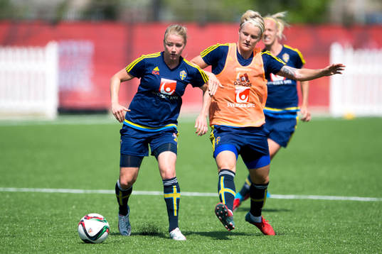 Sveriges Jenny Hjohlman och Nilla Fischer