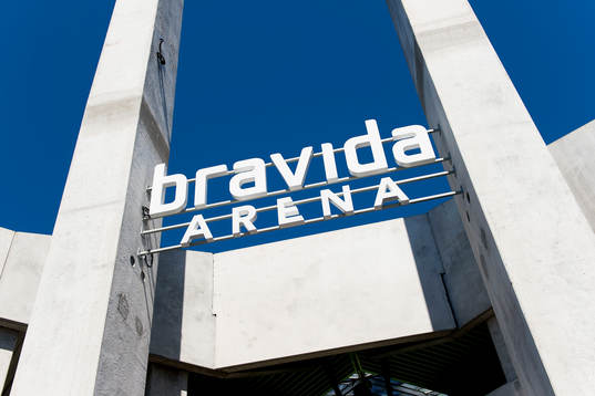 Häckens nya hemmaarena Bravida Arena fotograferad