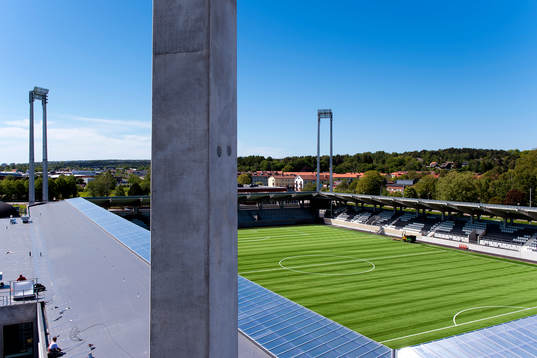 Häckens nya hemmaarena Bravida Arena fotograferad