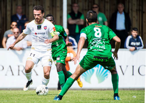 FC Rosengårds Ylli Shabani mot Prespa Birliks Firat Sahan