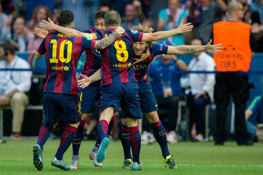 Barcelonas Ivan Rakitic jublar