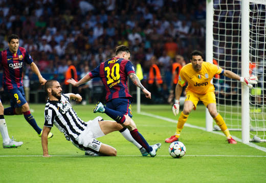 Juventus Leonardo Bonucci och målvakt Gianluigi Buffon