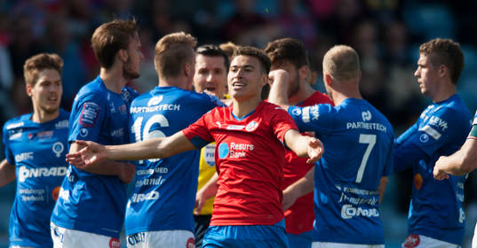 Helsingborgs Jordan Larsson  i matchen i allsvenskan mellan