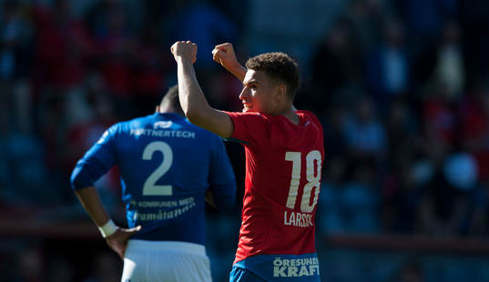 Helsingborgs Jordan Larsson  i matchen i allsvenskan mellan