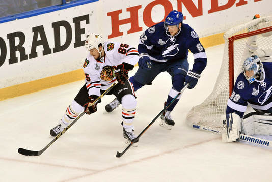 Lightning goalie Ben Bishop (30) looks
