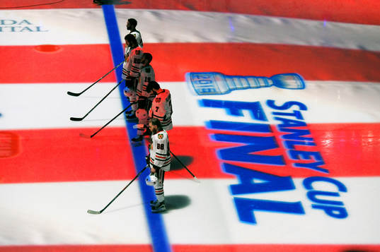 The Blackhawks starters stand
