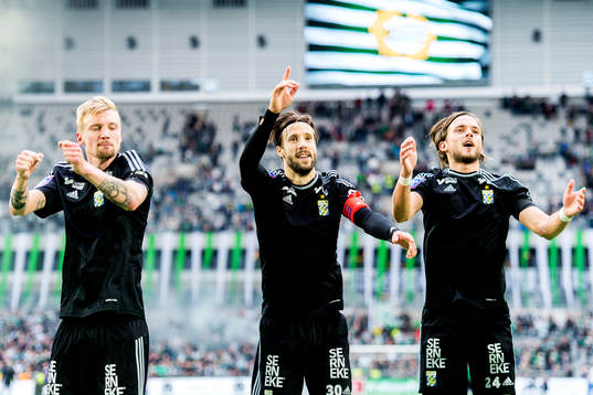 IFK Göteborgs Sebastian Eriksson, Mattias Bjärsmyr och