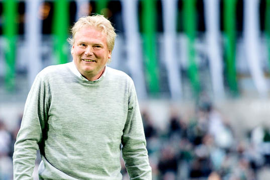 IFK Göteborgs tränare Jörgen Lennartsson jublar
