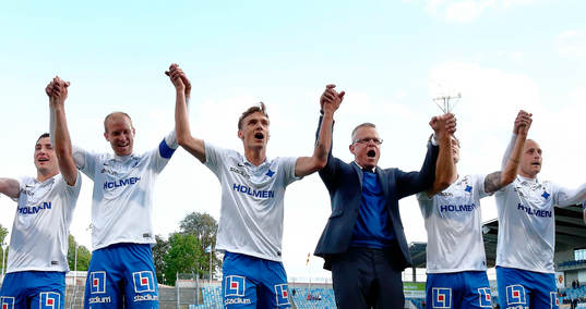 Norrköping med tränare Jan Andersson jublar
