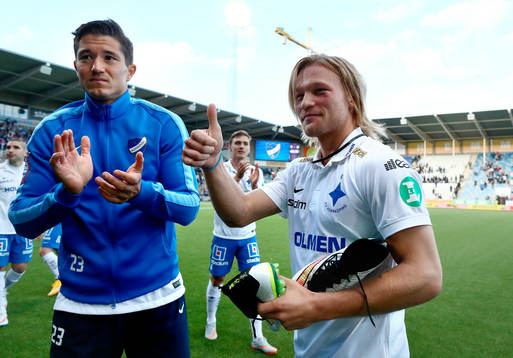 Norrköpings David Boo Wiklander och Nicklas Bärkroth som