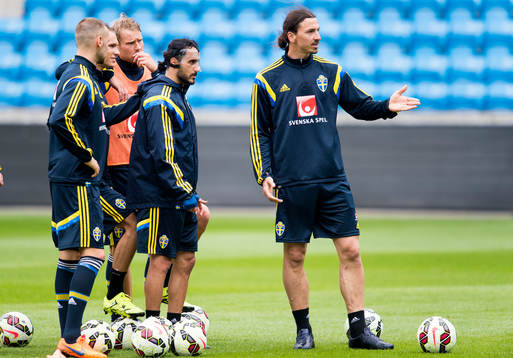 Sveriges Ola Toivonen, Erkan Zengin och Zlatan Ibrahimovic