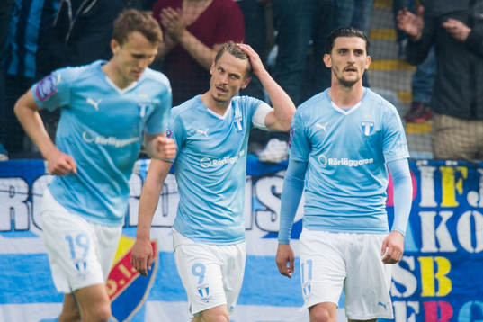 Malmö FFs Magnus Wolff Eikrem, Markus Rosenberg och Agon