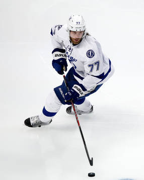 Tampa Bay Lightning defenseman Victor Hedman (77) skates