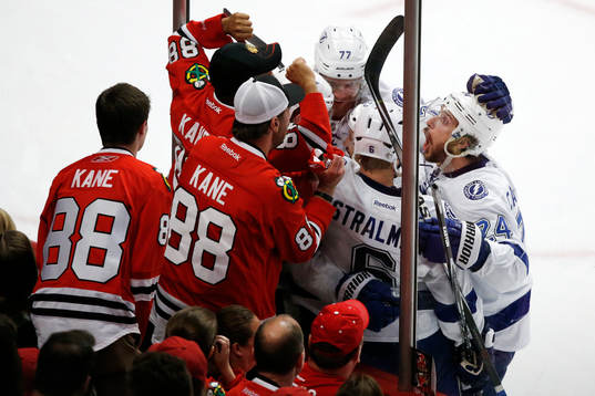 Tampa Bay Lightning players celebrate