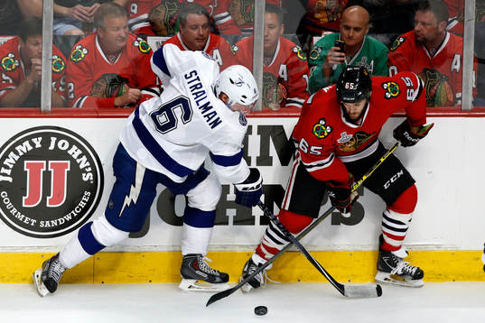 Tampa Bay Lightning defenseman Anton Strålman (6) and