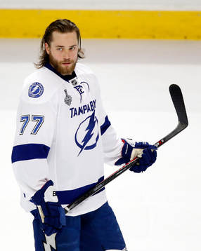 Tampa Bay Lightning defenseman Victor Hedman (77)
