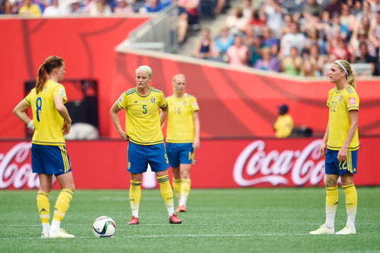 Sveriges Lotta Schelin, Nilla Fischer och Olivia Schough