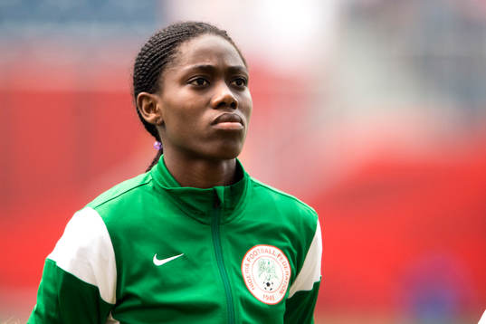 Nigerias Asisat Oshoala vid lineup