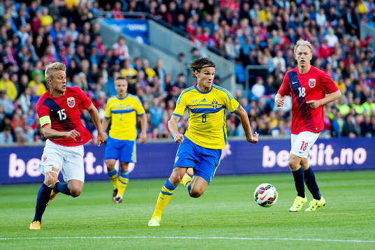 Sveriges Albin Ekdal,  Norges Per Ciljan Skjelbred och