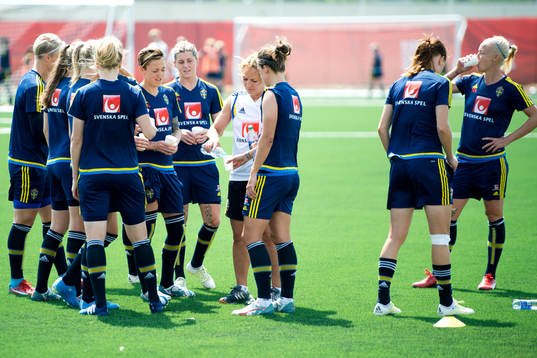 Bläddra bland fler bilder av Fotboll, Dam, VM, Sverige, Träning