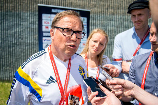 Sveriges läkare Yelverton Tegner blir intervjuad