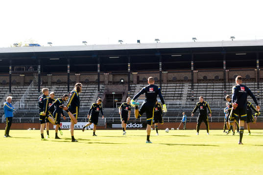 Sveriges spelare värmer upp