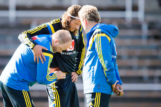 Sveriges förbundskapten Erik Hamrén ser på när Jonas