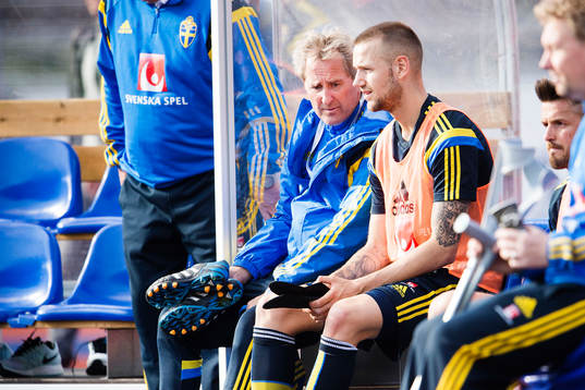 Sveriges förbundskapten Erik Hamrén och Alexander