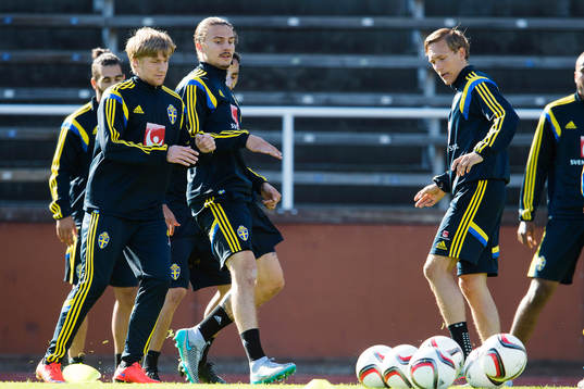 Sveriges Emil Forsberg och Erik Johansson